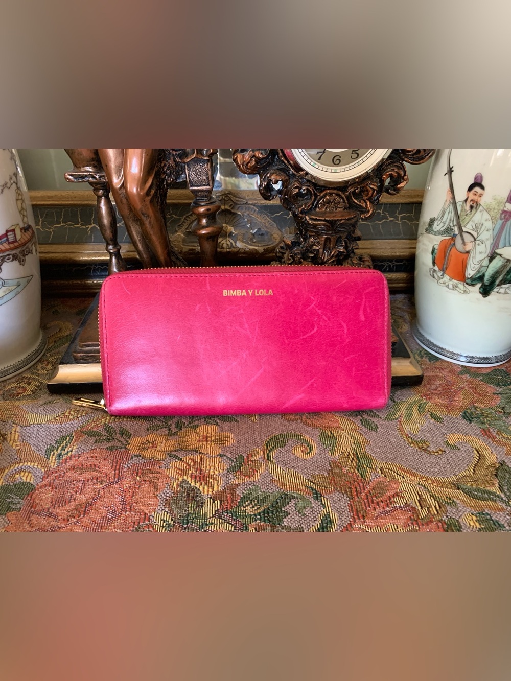 Pre-loved Bimba y Lola Hot Pink Leather Clutch Wallet